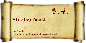 Viszlay Anett névjegykártya