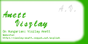anett viszlay business card